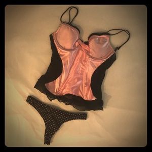 Sexy pink and black lingerie